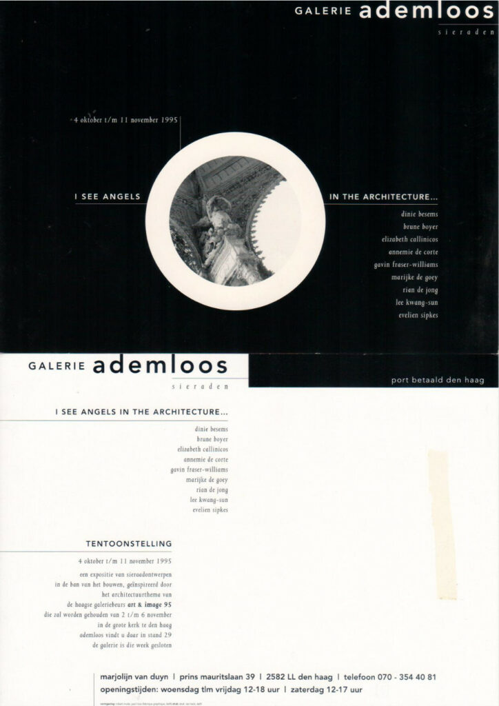 1995 10 Galerie Ademloos 'I see angels in the architecture'