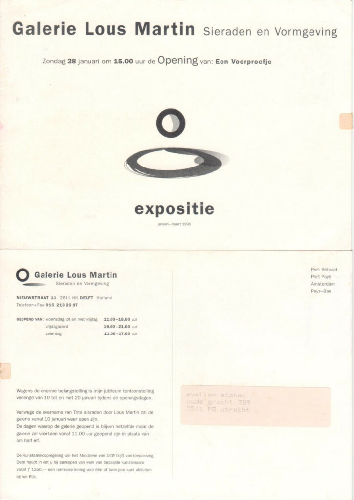 1996 01 Galerie Lous Martin 'Een voorproefje' 1