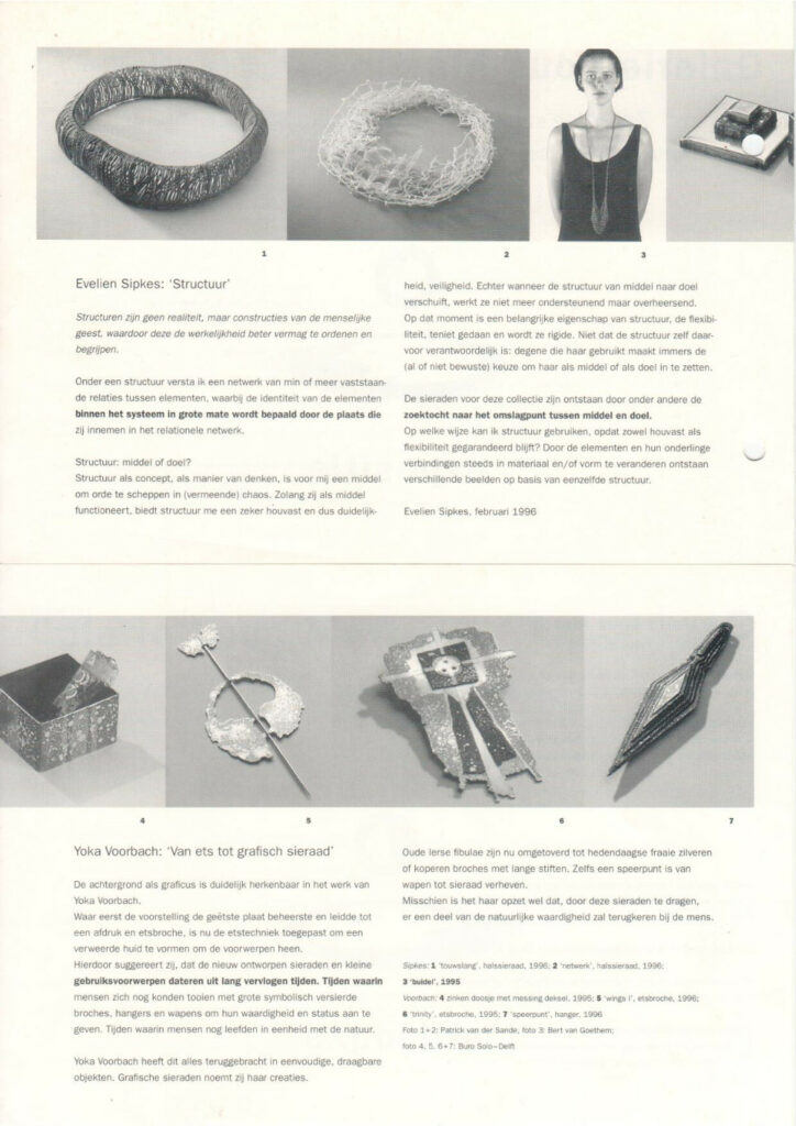1996 03 Galerie Lous Martin 'Evelien Sipkes en Yoka Voorbach'2