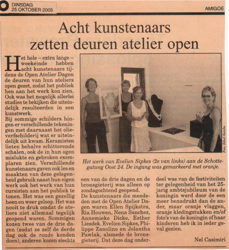2005 10 Amigoe 'Acht kunstenaars zetten deuren atelier open'