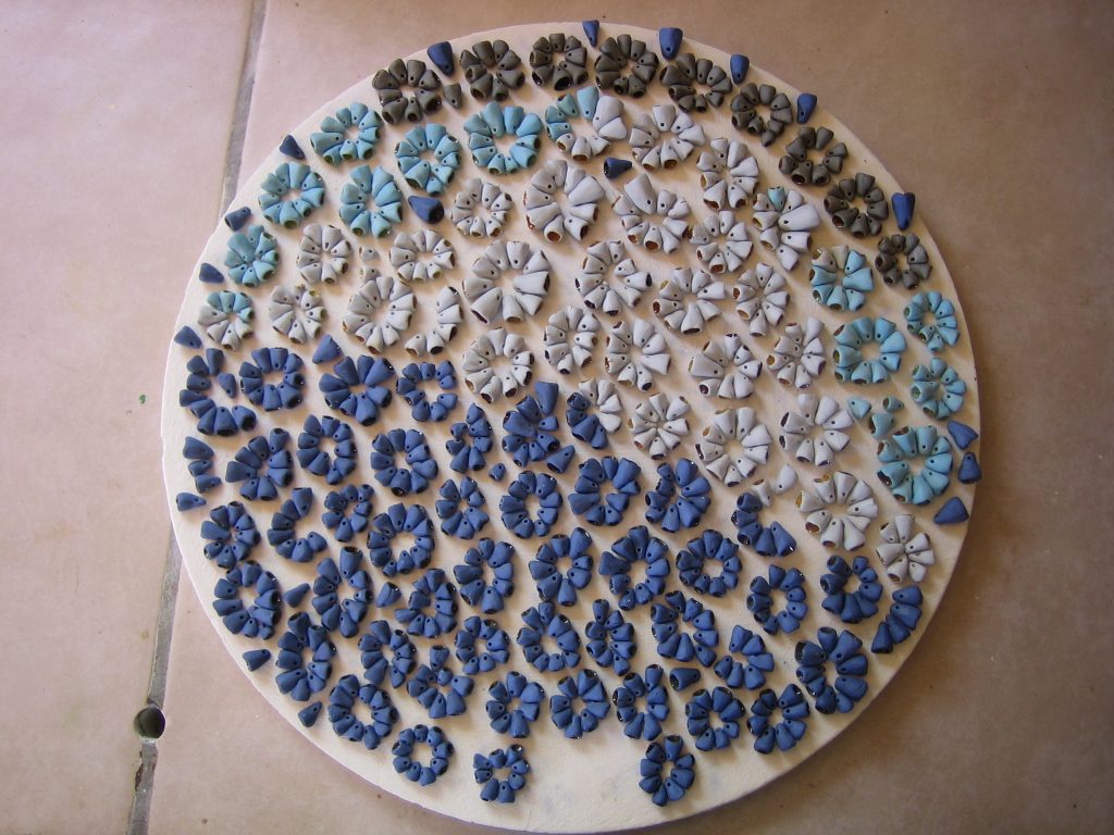 2006 'Bling bling blue', porcelain pieces fired