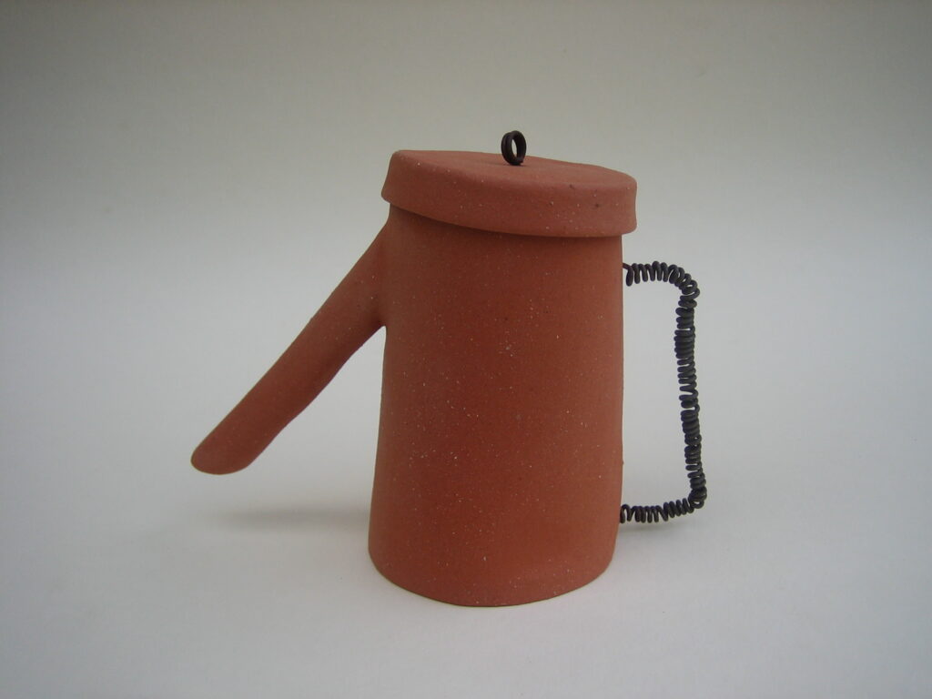 2008 'Isn't a teapot', earthenware, iron wire, h10,5x o5,5cm