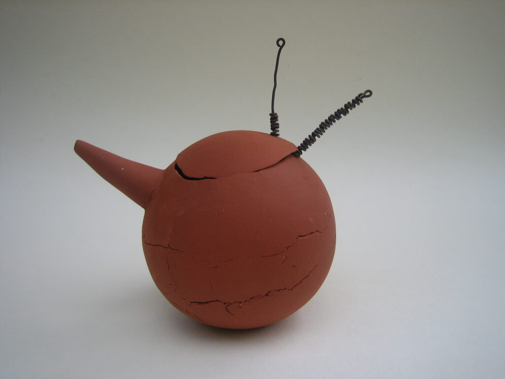 2008 'Isn't a teapot', earthenware, iron wire, h13x o10cm