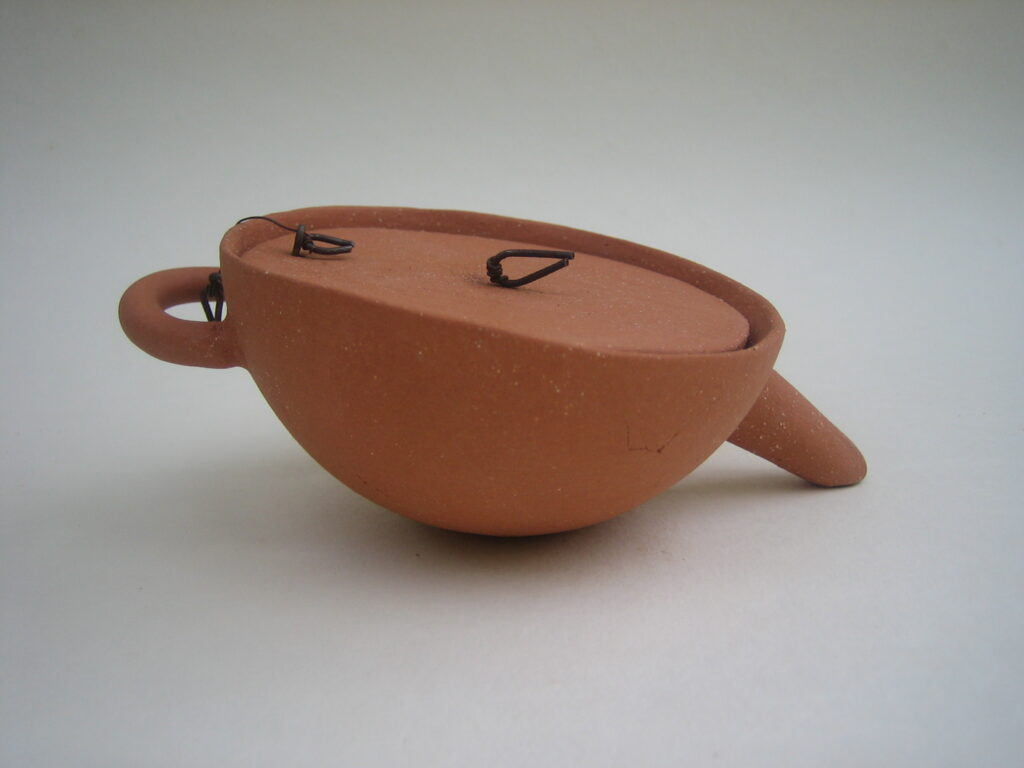 2008 'Isn't a teapot', earthenware, iron wire, h5,5x o9cm